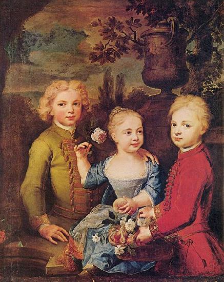 Balthasar Denner Drei Kinder des Ratsherrn Barthold Hinrich Brockes oil painting picture
